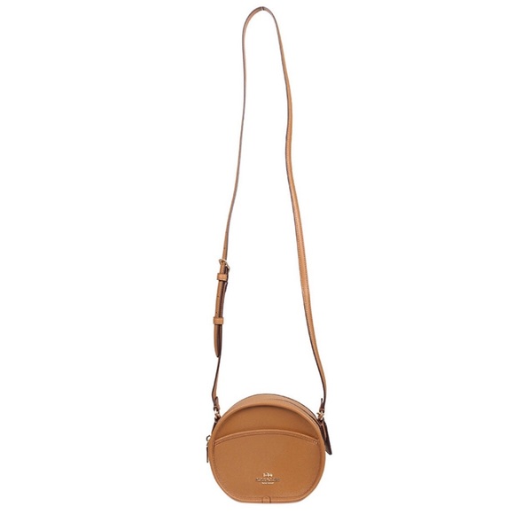 Coach Brown Leather Circle Crossbody Bag - Picture 2 of 10